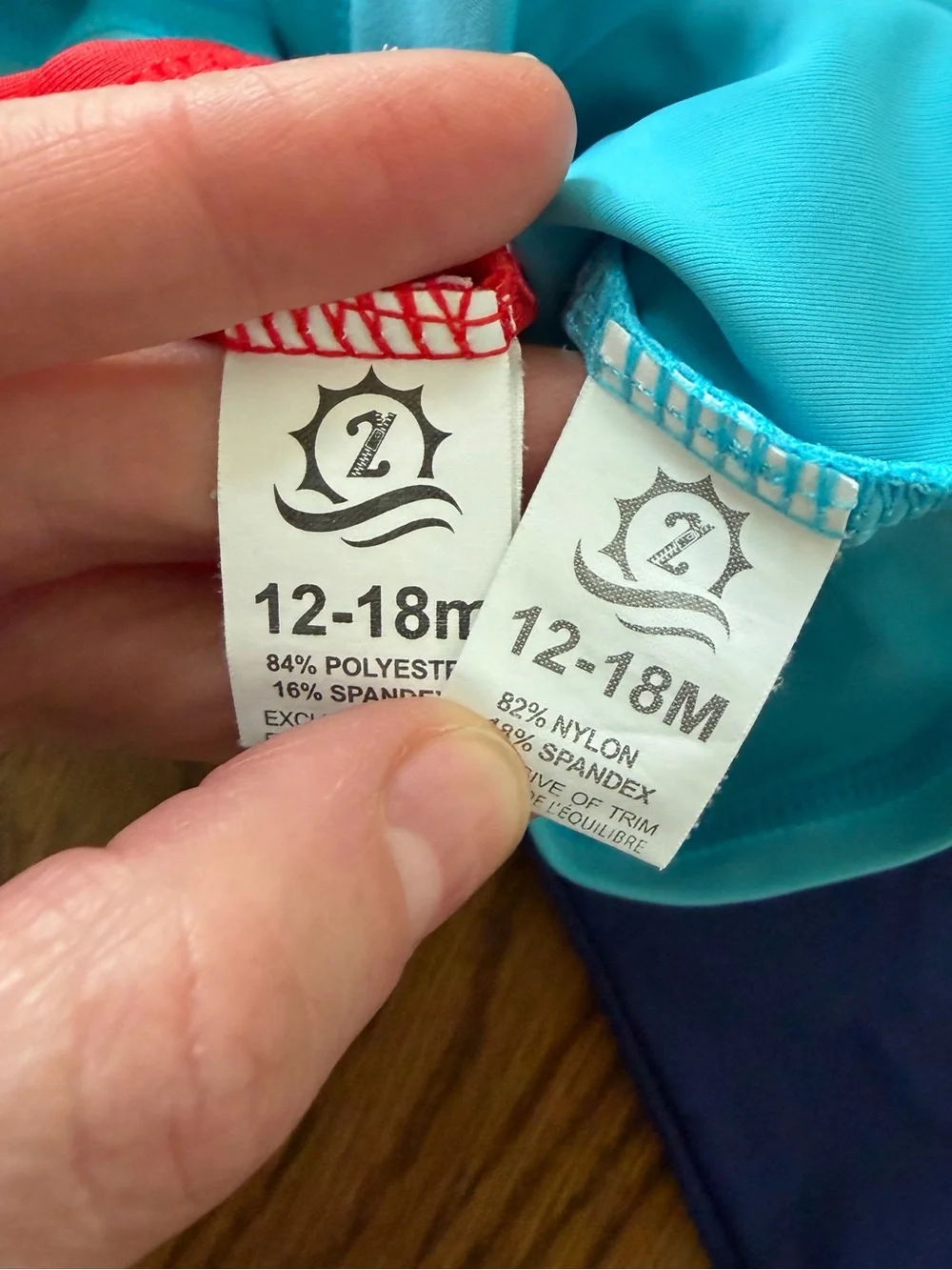 SwimZip UPF 50+ Long Sleeve Zipper Rash Guard Swim Shirt Set, size 12-18M